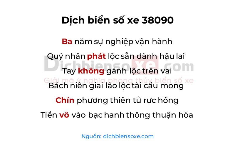 Dịch thơ biển số 38090