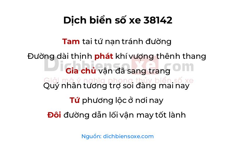Dịch thơ biển số 38142