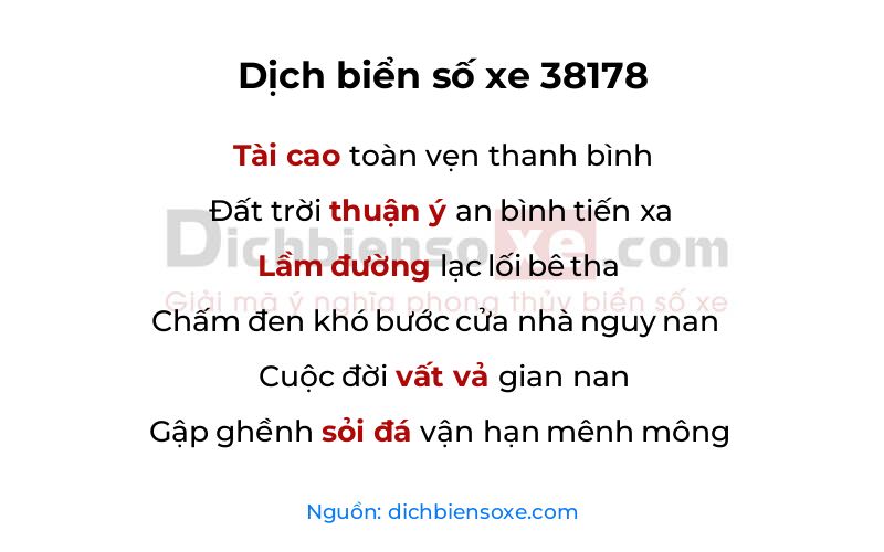 Dịch thơ biển số 38178