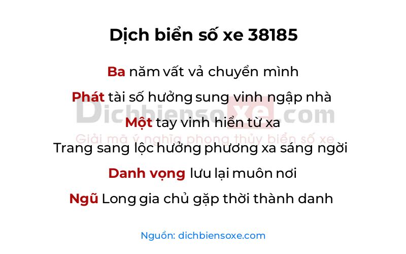Dịch thơ biển số 38185