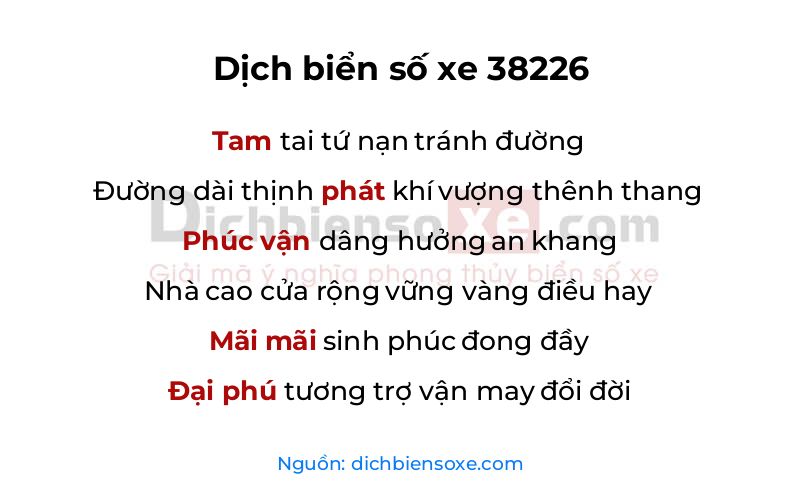 Dịch thơ biển số 38226