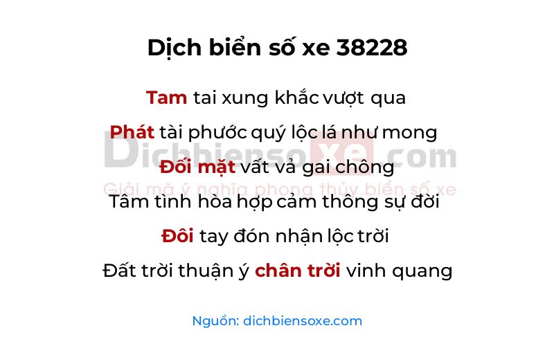 Dịch thơ biển số 38228