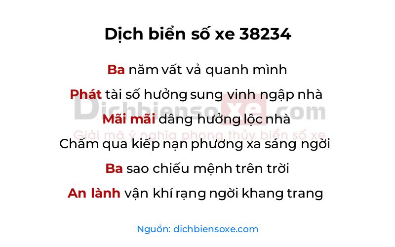 Dịch thơ biển số 38234