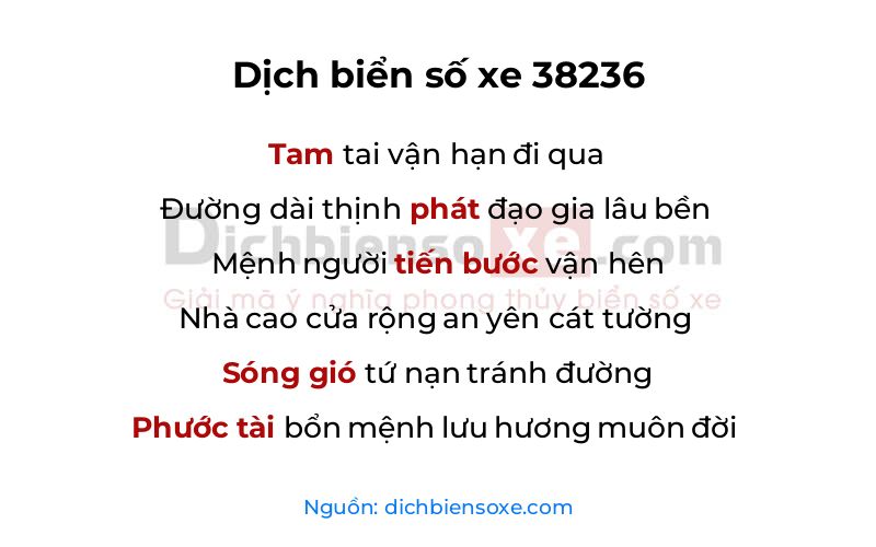 Dịch thơ biển số 38236