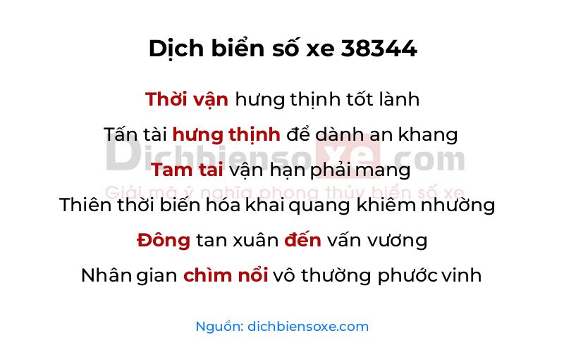 Dịch thơ biển số 38344