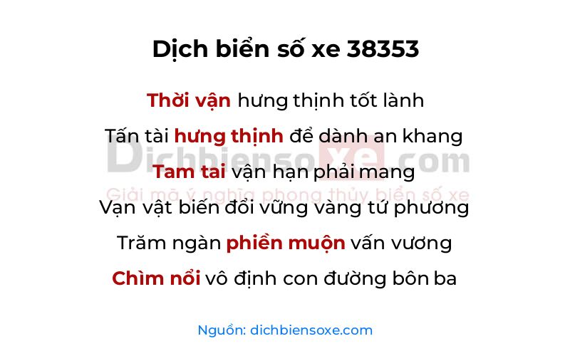 Dịch thơ biển số 38353