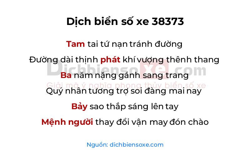 Dịch thơ biển số 38373
