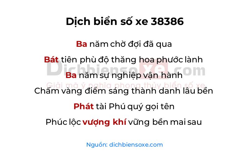 Dịch thơ biển số 38386