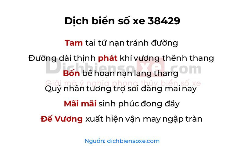 Dịch thơ biển số 38429