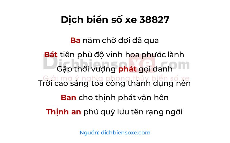 Dịch thơ biển số 38827