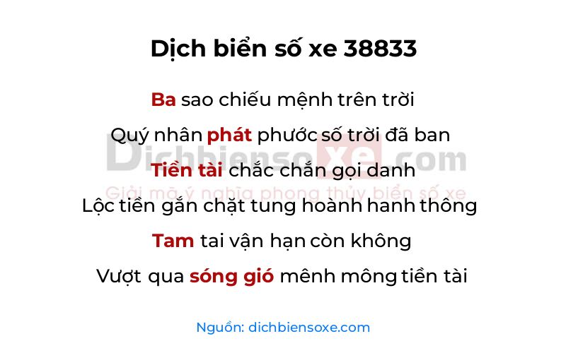 Dịch thơ biển số 38833