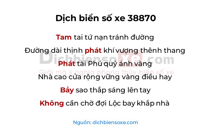Dịch thơ biển số 38870
