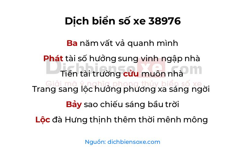 Dịch thơ biển số 38976