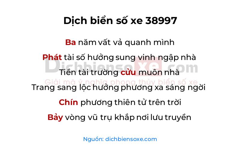 Dịch thơ biển số 38997