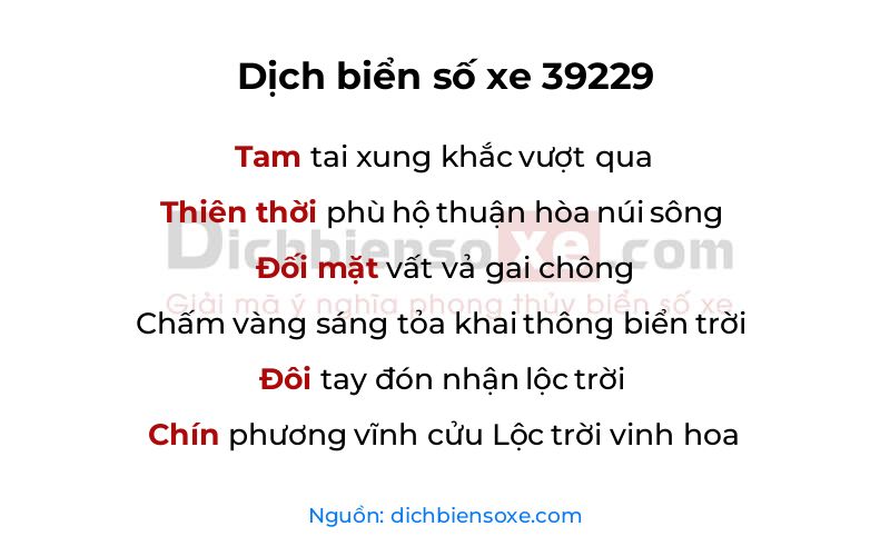 Dịch thơ biển số 39229