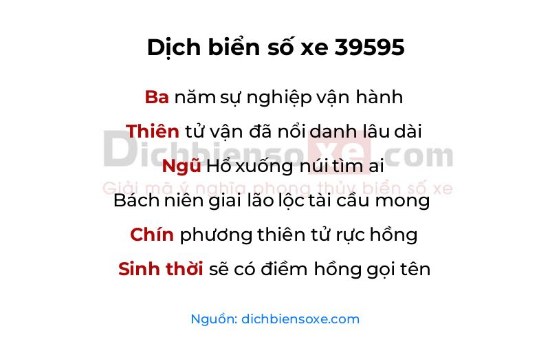 Dịch thơ biển số 39595