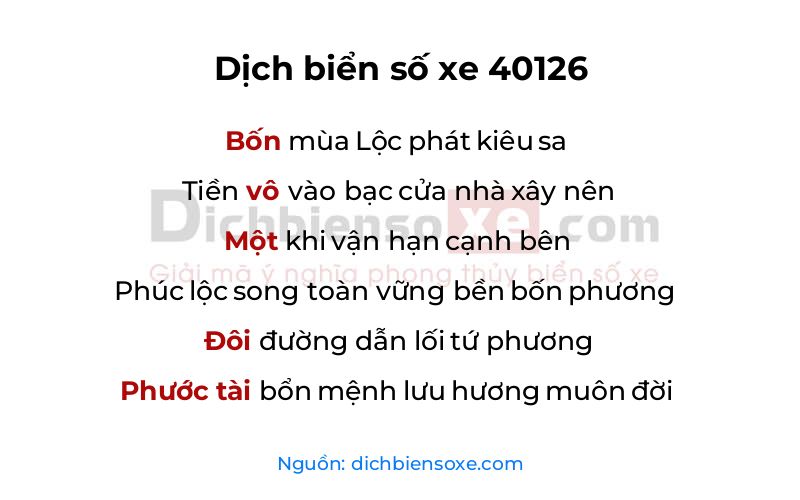 Dịch thơ biển số 40126