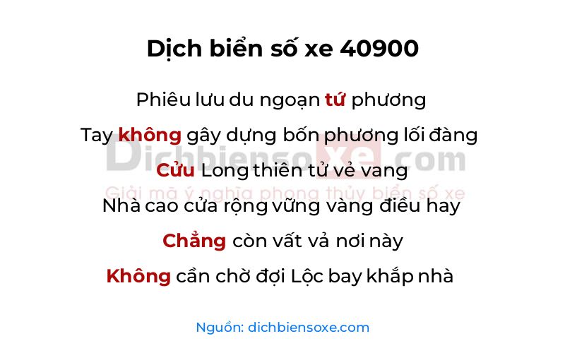Dịch thơ biển số 40900