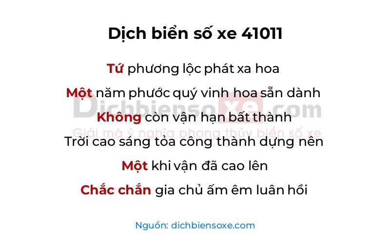 Dịch thơ biển số 41011