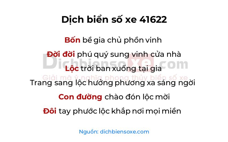 Dịch thơ biển số 41622