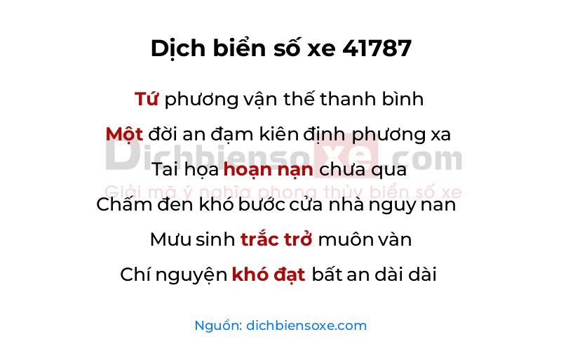 Dịch thơ biển số 41787