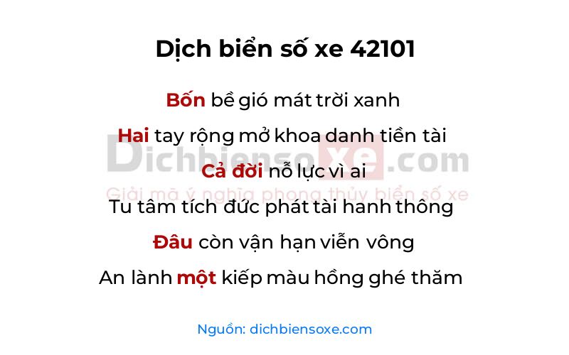 Dịch thơ biển số 42101