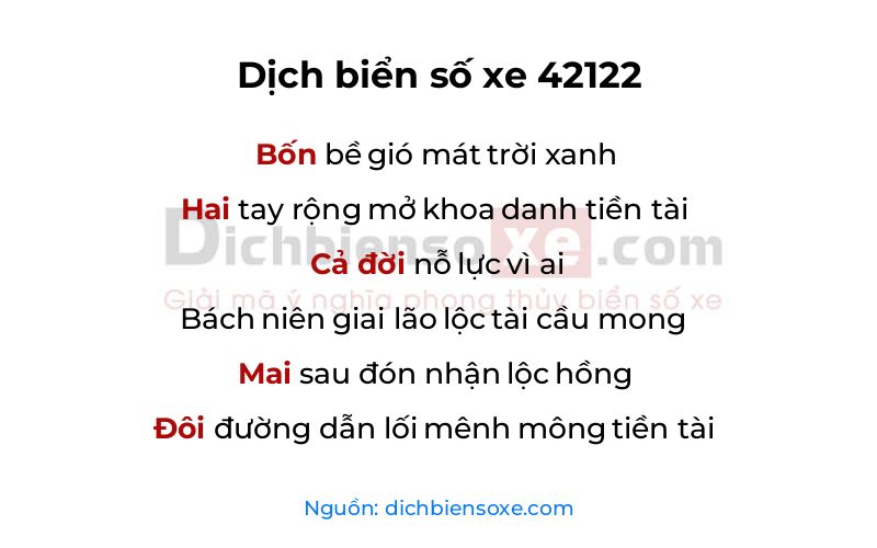 Dịch thơ biển số 42122