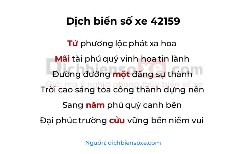 Dịch thơ biển số 42159