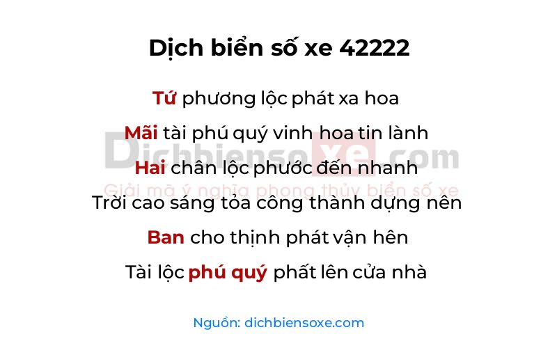 Dịch thơ biển số 42222