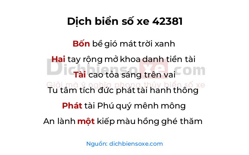 Dịch thơ biển số 42381