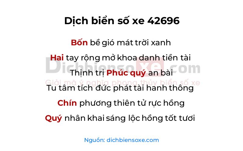 Dịch thơ biển số 42696