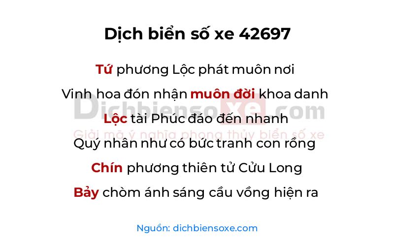 Dịch thơ biển số 42697