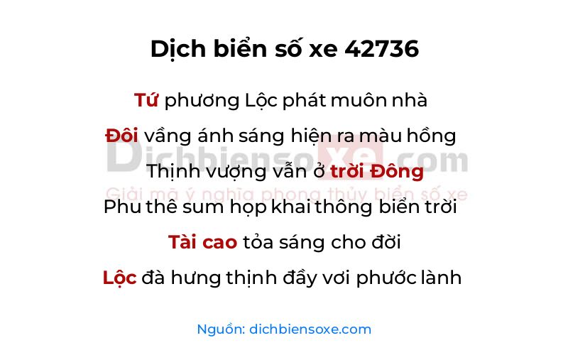 Dịch thơ biển số 42736