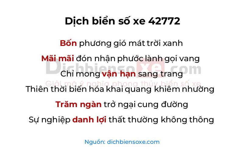 Dịch thơ biển số 42772