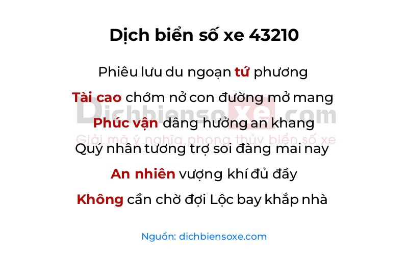 Dịch thơ biển số 43210