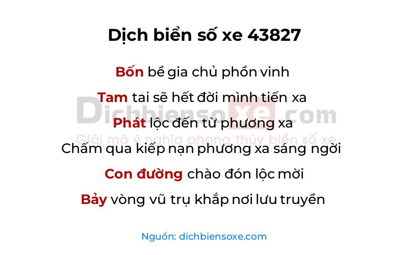 Dịch thơ biển số 43827