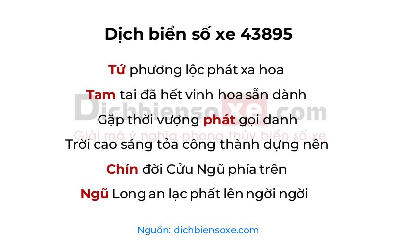 Dịch thơ biển số 43895