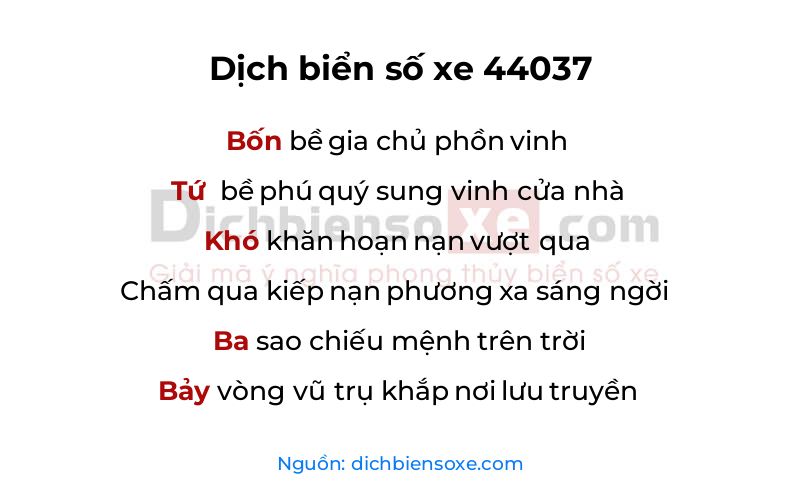 Dịch thơ biển số 44037