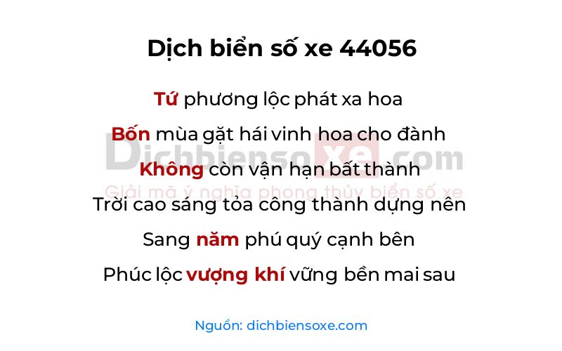 Dịch thơ biển số 44056