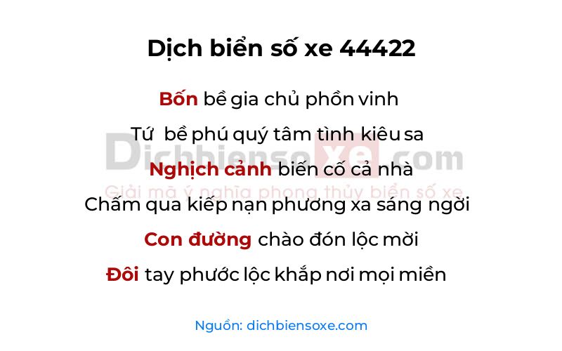 Dịch thơ biển số 44422