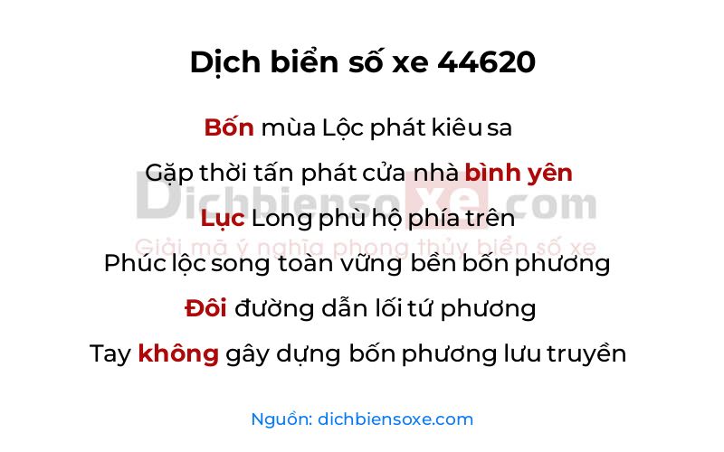 Dịch thơ biển số 44620