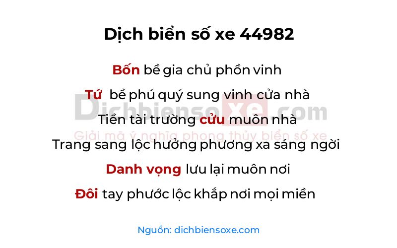 Dịch thơ biển số 44982