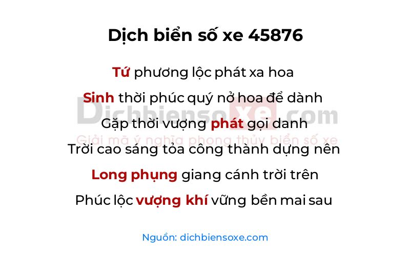 Dịch thơ biển số 45876
