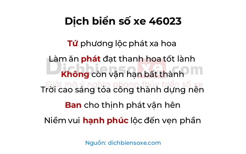 Dịch thơ biển số 46023