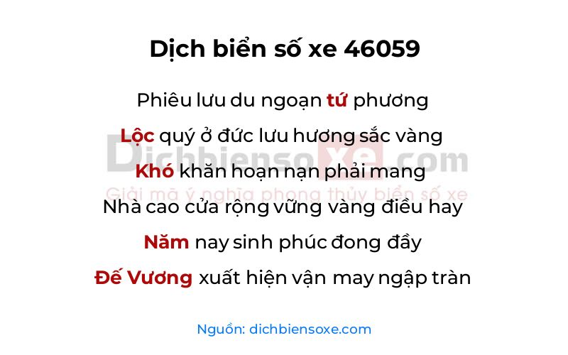 Dịch thơ biển số 46059