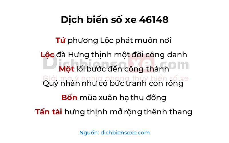 Dịch thơ biển số 46148