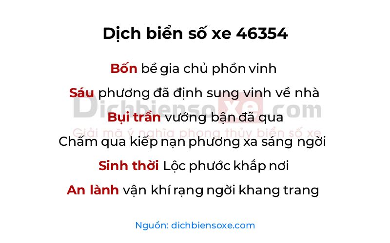 Dịch thơ biển số 46354