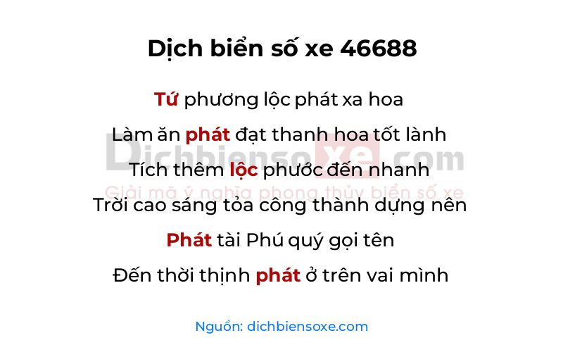 Dịch thơ biển số 46688