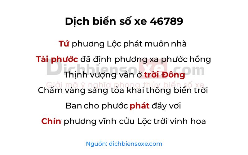 Dịch thơ biển số 46789