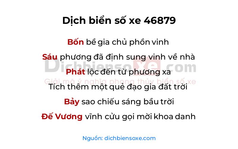 Dịch thơ biển số 46879